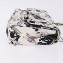 CHANEL Matelasse 25 Airline Shoulder Bag Canvas White Silver CC Auth 195026SAM-4