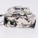 CHANEL Matelasse 25 Airline Shoulder Bag Canvas White Silver CC Auth 195026SAM-5