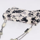 CHANEL Matelasse 25 Airline Shoulder Bag Canvas White Silver CC Auth 195026SAM-6