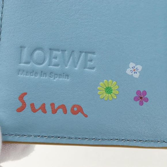 LOEWE Wallet Leather Suna Fujita Collaboration Brown Silver Auth 195028M
