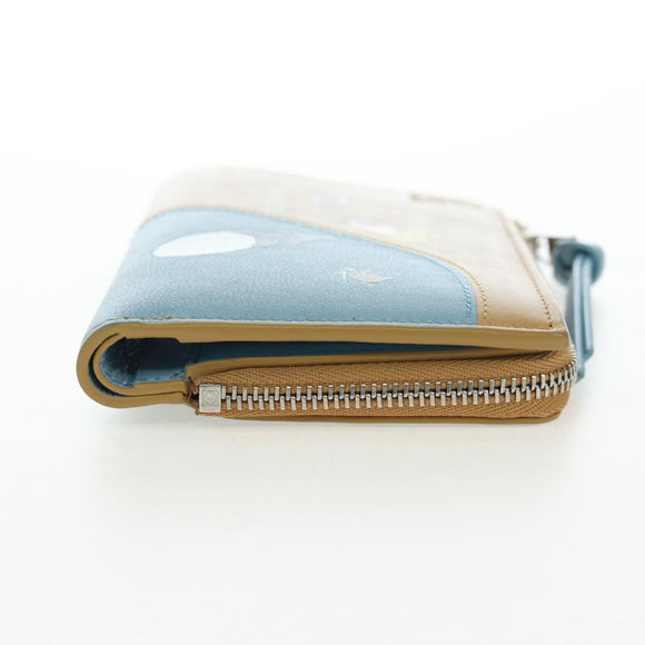 LOEWE Wallet Leather Suna Fujita Collaboration Brown Silver Auth 195028M