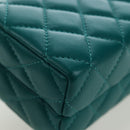 CHANEL Matelasse Chain Shoulder Bag Lamb Skin Green Gold CC Auth 195029SM-13