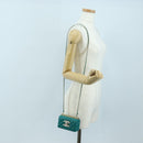 CHANEL Matelasse Chain Shoulder Bag Lamb Skin Green Gold CC Auth 195029SM-22