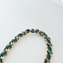 CHANEL Matelasse Chain Shoulder Bag Lamb Skin Green Gold CC Auth 195029SM-8