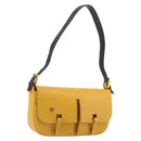 BALLY Shoulder Bag Leather Yellow Gold Auth 195037A-1