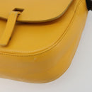 BALLY Shoulder Bag Leather Yellow Gold Auth 195037A-14