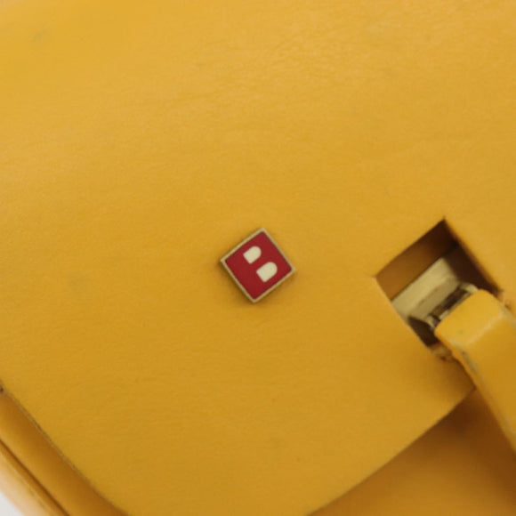 BALLY Shoulder Bag Leather Yellow Gold Auth 195037A