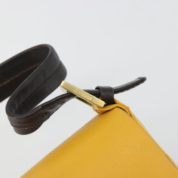 BALLY Shoulder Bag Leather Yellow Gold Auth 195037A