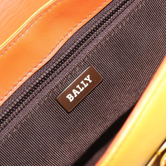 BALLY Shoulder Bag Leather Yellow Gold Auth 195037A