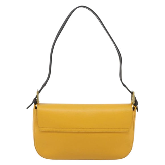 BALLY Shoulder Bag Leather Yellow Gold Auth 195037A