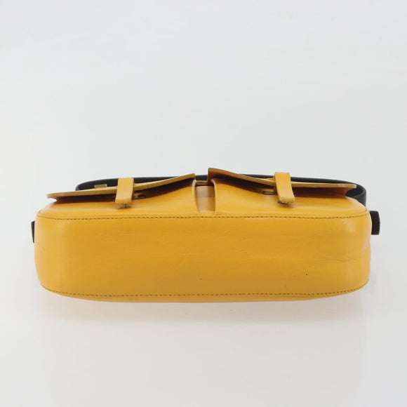 BALLY Shoulder Bag Leather Yellow Gold Auth 195037A