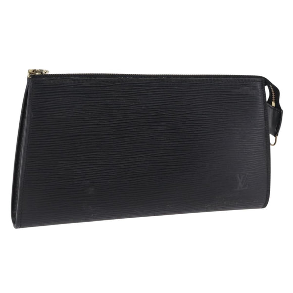 LOUIS VUITTON Epi Pochette Accessoires Accessory Pouch Black M52982 Auth 195038