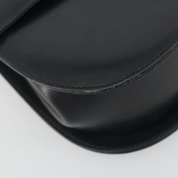 Salvatore Ferragamo Gancini Shoulder Bag Leather Black Gold Auth 195042