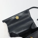 Salvatore Ferragamo Gancini Shoulder Bag Leather Black Gold Auth 195042-15