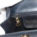 Salvatore Ferragamo Gancini Shoulder Bag Leather Black Gold Auth 195042-20