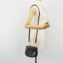 Salvatore Ferragamo Gancini Shoulder Bag Leather Black Gold Auth 195042-22