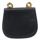 Salvatore Ferragamo Gancini Shoulder Bag Leather Black Gold Auth 195042-3