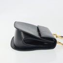 Salvatore Ferragamo Gancini Shoulder Bag Leather Black Gold Auth 195042-4