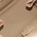 PRADA Canapa M Hand Bag Canvas Beige Gold Auth 195043A-10
