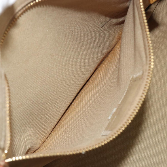 PRADA Canapa M Hand Bag Canvas Beige Gold Auth 195043A