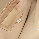 PRADA Canapa M Hand Bag Canvas Beige Gold Auth 195043A-12