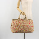 PRADA Canapa M Hand Bag Canvas Beige Gold Auth 195043A-23