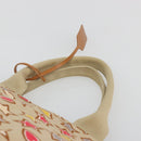 PRADA Canapa M Hand Bag Canvas Beige Gold Auth 195043A-8