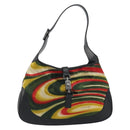 GUCCI Jackie Shoulder Bag Velor Multicolor Silver 001 3306 Auth 195044-2