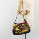 GUCCI Jackie Shoulder Bag Velor Multicolor Silver 001 3306 Auth 195044-23