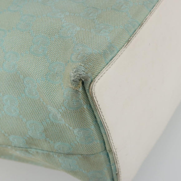 GUCCI GG Canvas Tote Bag Light Blue Gold 002 1098 Auth 195045
