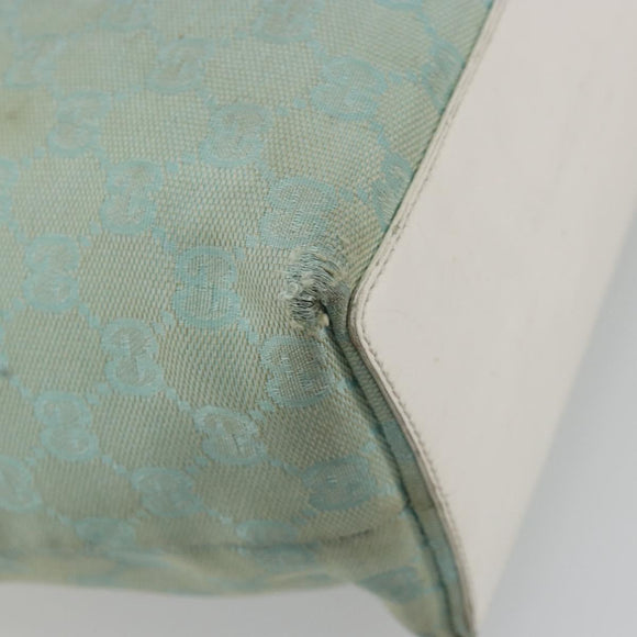 GUCCI GG Canvas Tote Bag Light Blue Gold 002 1098 Auth 195045