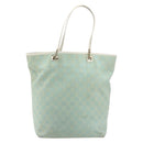 GUCCI GG Canvas Tote Bag Light Blue Gold 002 1098 Auth 195045-2