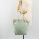 GUCCI GG Canvas Tote Bag Light Blue Gold 002 1098 Auth 195045-23