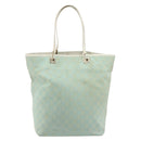 GUCCI GG Canvas Tote Bag Light Blue Gold 002 1098 Auth 195045-3