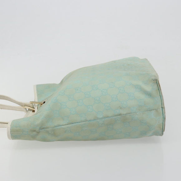 GUCCI GG Canvas Tote Bag Light Blue Gold 002 1098 Auth 195045