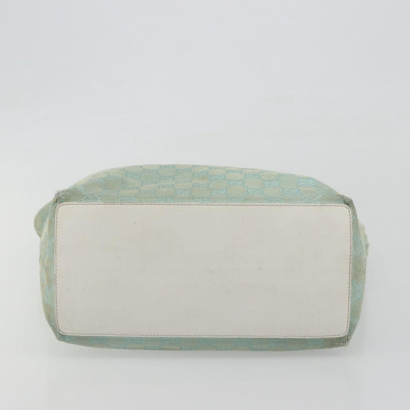 GUCCI GG Canvas Tote Bag Light Blue Gold 002 1098 Auth 195045