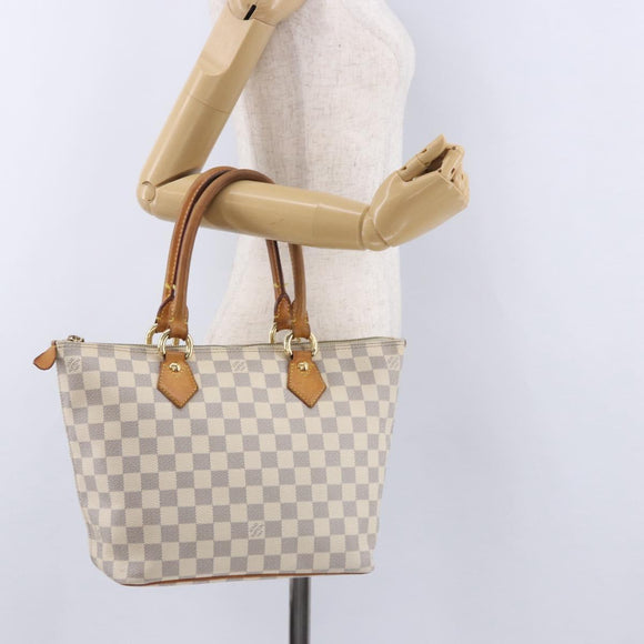 LOUIS VUITTON Damier Azur Saleya PM Tote Bag N51186 LV Auth 195046