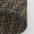 FENDI Zucca Canvas Vanity Pouch Black Brown Auth 195048-9