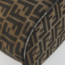 FENDI Zucca Canvas Vanity Pouch Black Brown Auth 195048-14