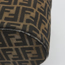 FENDI Zucca Canvas Vanity Pouch Black Brown Auth 195048-15