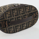 FENDI Zucca Canvas Vanity Pouch Black Brown Auth 195048-7