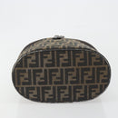 FENDI Zucca Canvas Vanity Pouch Black Brown Auth 195048-5