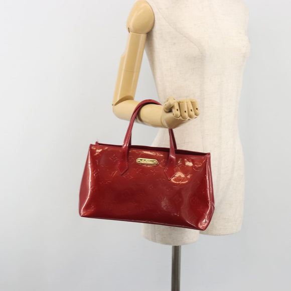 LOUIS VUITTON Monogram Vernis Wilshire PM Bag Pomme D'amour M93642 Auth 195049A