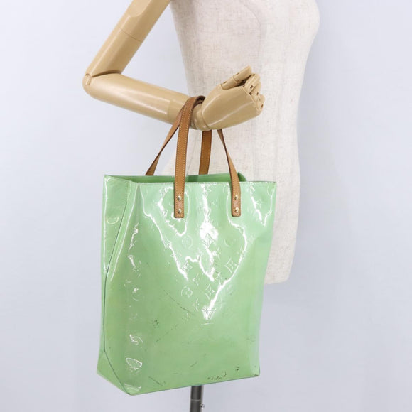 LOUIS VUITTON Monogram Vernis Reade MM Hand Bag Peppermint M91305 LV Auth 195051