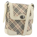 BURBERRY Nova Check Shoulder Bag Canvas Beige Auth 195053-1