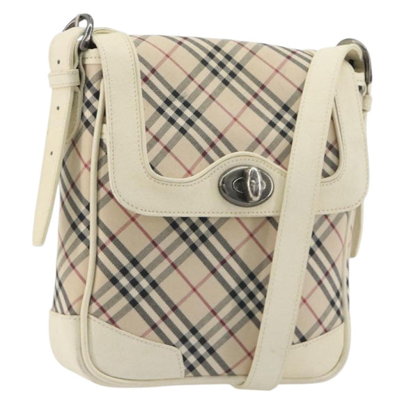 BURBERRY Nova Check Shoulder Bag Canvas Beige Auth 195053