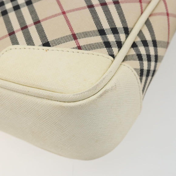 BURBERRY Nova Check Shoulder Bag Canvas Beige Auth 195053