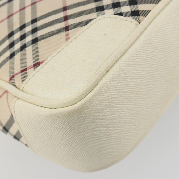 BURBERRY Nova Check Shoulder Bag Canvas Beige Auth 195053