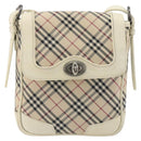 BURBERRY Nova Check Shoulder Bag Canvas Beige Auth 195053-13