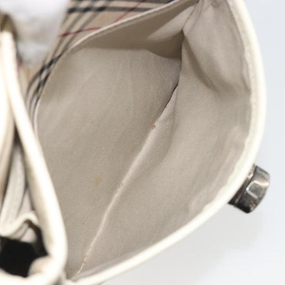 BURBERRY Nova Check Shoulder Bag Canvas Beige Auth 195053